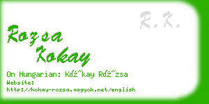 rozsa kokay business card